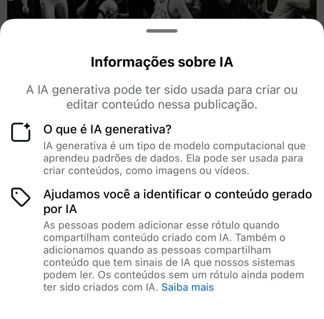 Aviso do Instagram: Informações sobre IA — A IA generativa pode ter sido usada para criar ou editar conteúdo nessa publicação.